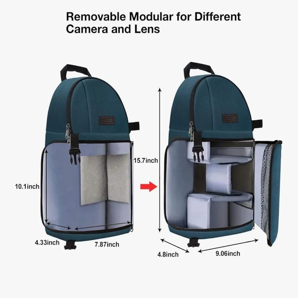 MOSISO Teal Camera Sling with Tripod Holder